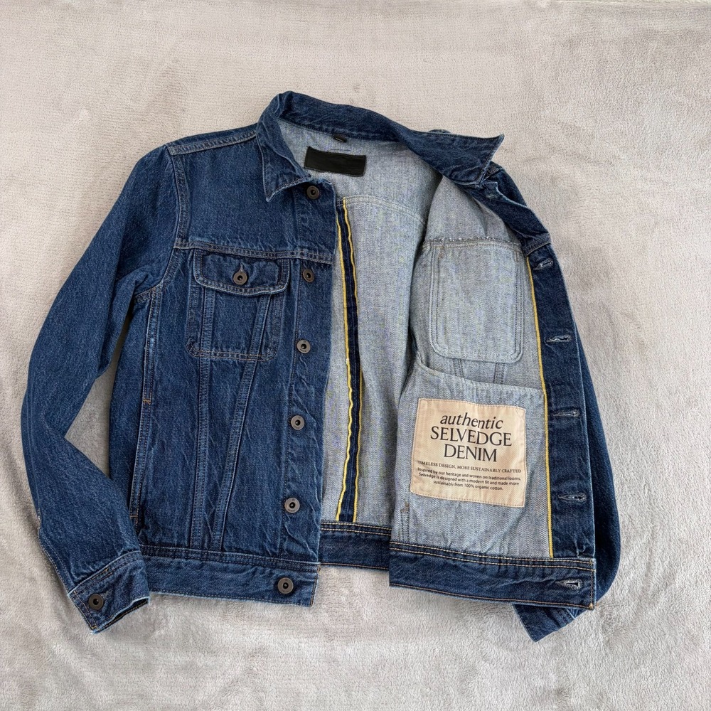 Banana‎ Republic Taos Rigid Selvedge Denim Jacket Men Small Blue Organic Cotton